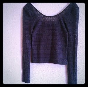 AE charcoal gray lacey sweater